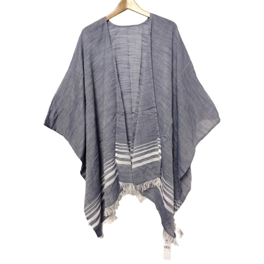 Elegant Blue Striped Women's Shawl